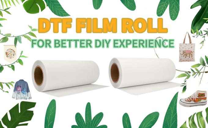 DTF Transfer Film Roll ผนัง dtf ที่สะท้อนแสงสีสันสําหรับวัสดุพิมพ์ DTF บนโต๊ะทํางาน 0