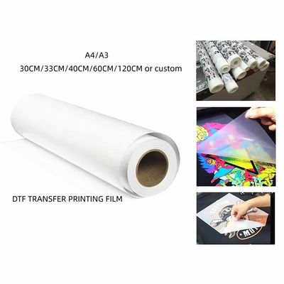 DTF Transfer Film Roll 60cm*100m ด้านสอง แมทใส PreTreat PET กระดาษโอนความร้อน