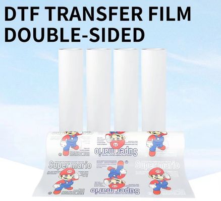 75mic matte การพิมพ์หมึกสีขาว DTF pet film ผิวร้อน 30cm 60cm ตรงกับฟิล์มสําหรับการพิมพ์เสื้อผ้า