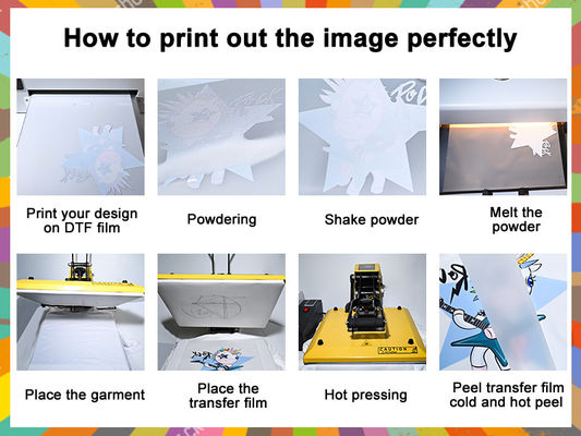 43 ซม ดิจิตอล Inkjet การพิมพ์ การถ่ายทอดความร้อน Pet Film Roll สําหรับการปล่อยความหนา DTF 75U