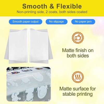 ผ้า DTF PET Transfer Film 75mic ด้านคู่แมทตรงกับฟิล์มบนผ้า