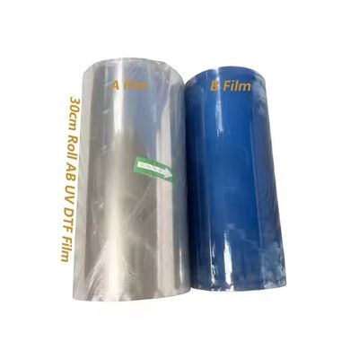 โพลีเมอร์ Cold Transfer Printing Film A และ B Film UV DTF PET สติ๊กเกอร์ ฟิล์มม้วน 30 ซม.