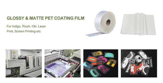 48 * 64 ซม น้ําหมึก PET Offset การพิมพ์ฟิล์ม ความต้านทานทางเคมี 75mic PET การปล่อยฟิล์ม