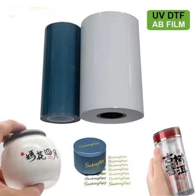 UV DTF ฟิล์ม แพคเกจ A*100m+B*100m ฟิล์ม 0.6*100m สําหรับม้วน UV Printer Label Sticker UV DTF AB ฟิล์ม