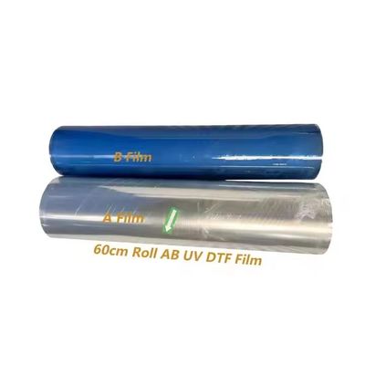 60CM UV DTF AB หนังม้วนม้วน สําหรับโปร่งและขาว ดิจิตอลถ่ายถ่ายถ่าย