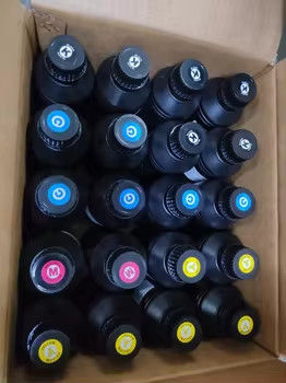 สี UV CMYK+V สําหรับหัวเครื่องพิมพ์ Epson dx7/dx5/dx4 1L ใช้สําหรับหนังกล่องโทรศัพท์
