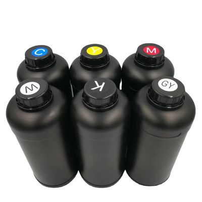 CMYKW + Vanish 500ml LED ดิจิตอล UV การรักษาพิมพ์หมึก สําหรับการพิมพ์ความละเอียดคม