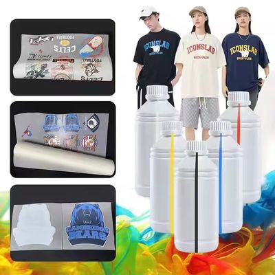 สะอาดต่อสิ่งแวดล้อม CMYKW สีสันเต็มหมึกของ DTF สําหรับความละเอียดสูงโดยตรงกับการพิมพ์หนัง