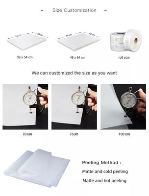 100 มิกรัม ซิลิโคนออฟเซตพิมพ์ฟิล์ม สีสัน 50 * 70 ซม.
