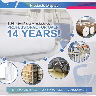 การพิมพ์ดิจิตอล 47 นิ้ว 100gsm หนัง Sublimation Roll To Roll สําหรับเครื่องพิมพ์ sublimation ขนาดใหญ่