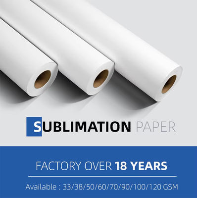 40gsm 60cm*800m Sublimation Paper Roll สําหรับผ้าพอลิเอสเตอร์ พร้อมหมึกพิมพ์ดิจิตอล