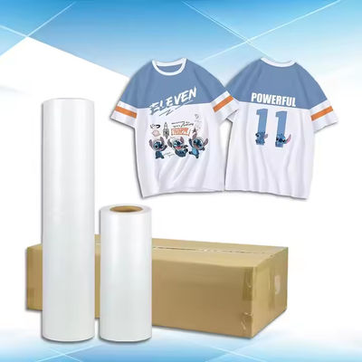 สีขาว สามารถพิมพ์ได้ DTF โอนหนัง Roll Hot Peel ความยืดหยุ่นสูงสําหรับการพิมพ์