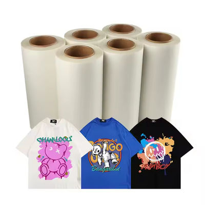 60cm*100m Roll Hot Peel Double Site Coated Custom Heat Transfer Dtf Pet Film ผิวหนังสัตว์เลี้ยงที่ได้รับการเคลือบ