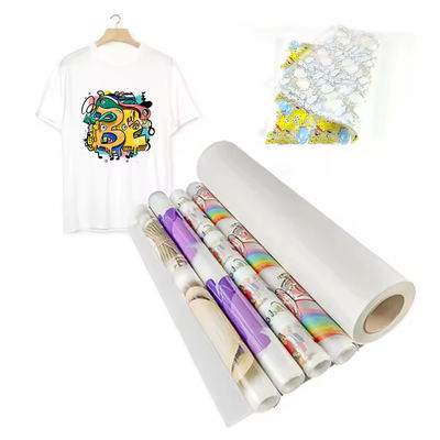 ฟิล์มโอน DTF PET ขนาด 33CM x 100M ที่เหมาะสมสําหรับการพิมพ์เสื้อผ้าตามสั่งอย่างละเอียดด้วยหมึกขาว